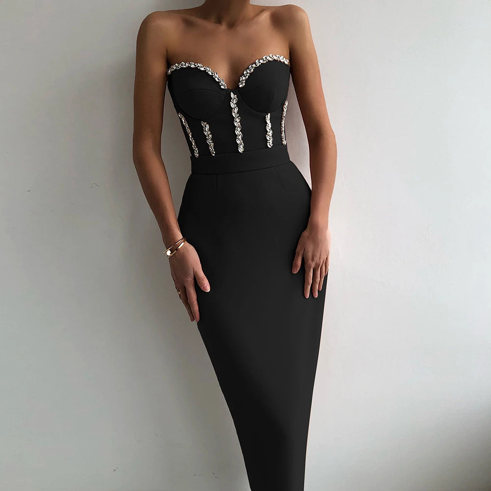 Zia - Strapless Diamond Bandage Dress
