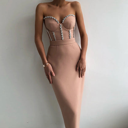 Zia - Strapless Diamond Bandage Dress