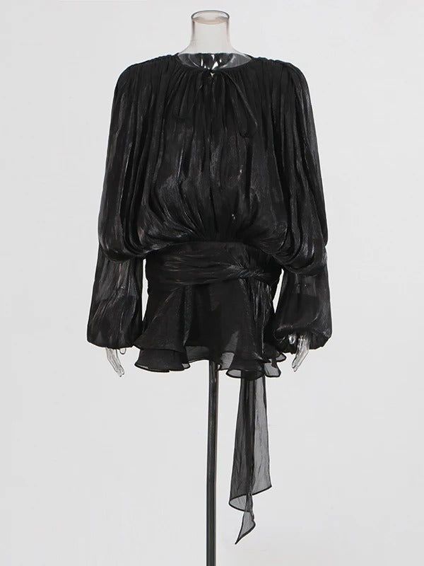 Yade - Elegant Blouse Mini Dress