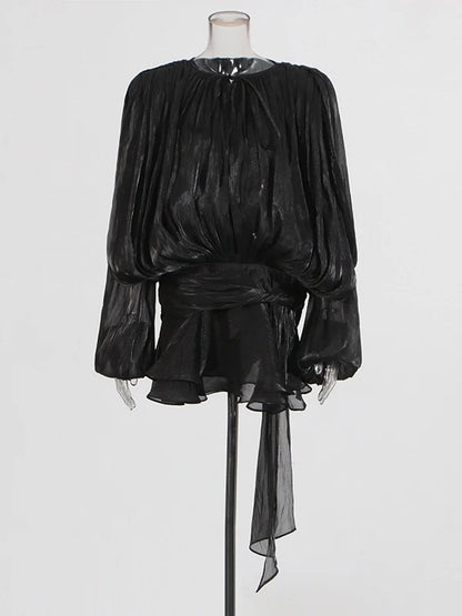 Yade - Elegant Blouse Mini Dress